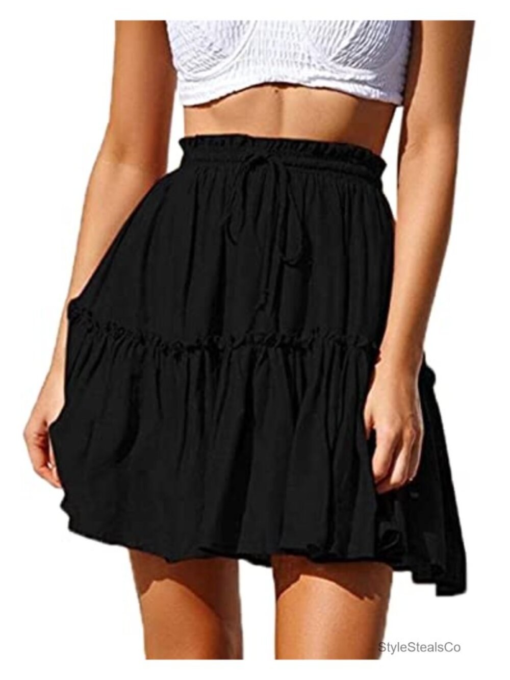 Flared Mini Skirt High Waist Ruffle Cute Floral Beach Skirt Spring Summer